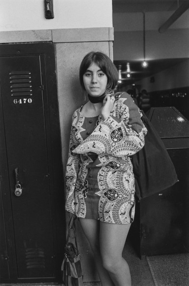 High school student in mini dress , 1968