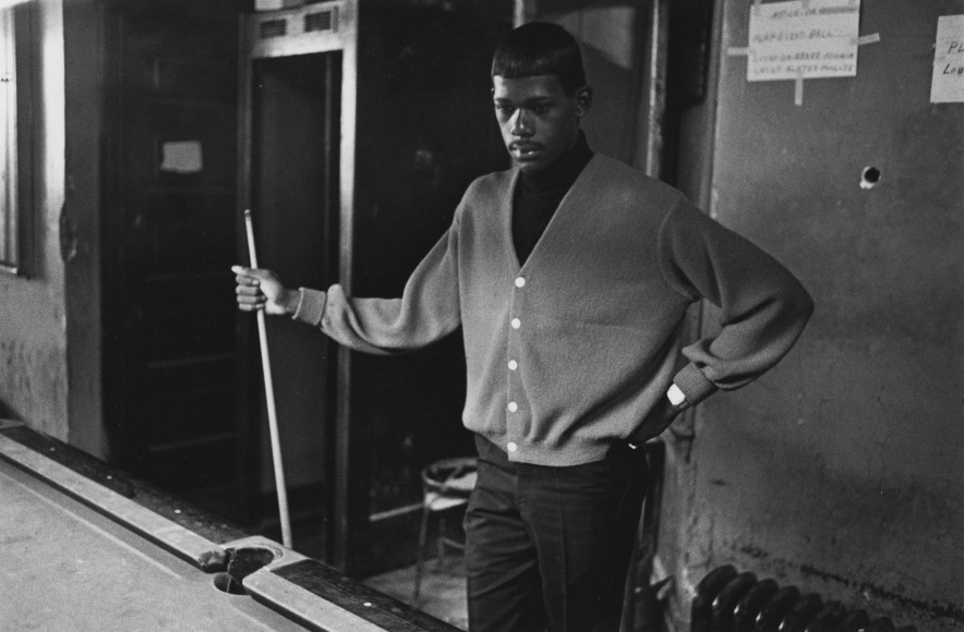Pool player in an east side poolroom, 1968