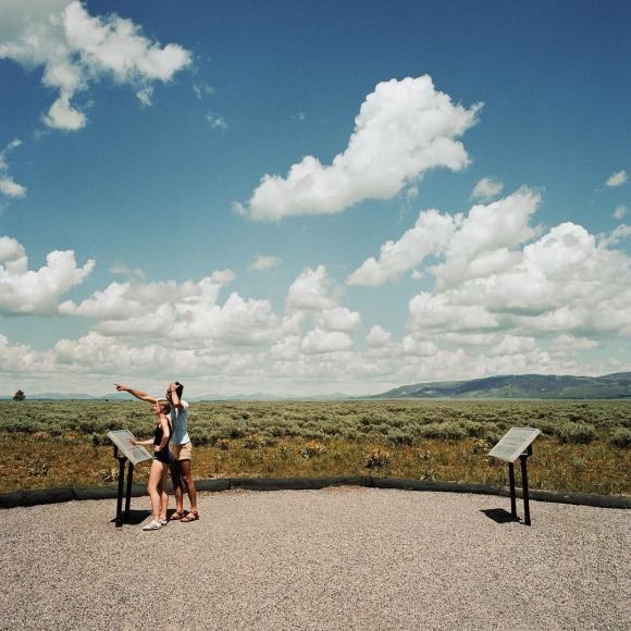 Couple Viewing Grand Tetons, Grand Tetons National Park, Wyoming