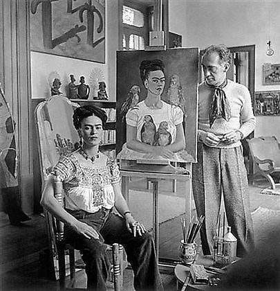 Frida Painting 'Me & my parrots', ca. 1930