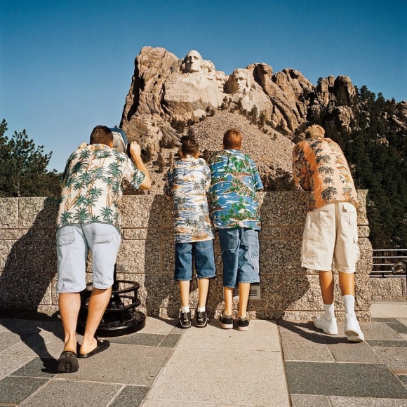 Family in Hawaiian Shirts at Mt. Rushmore, South Dakota