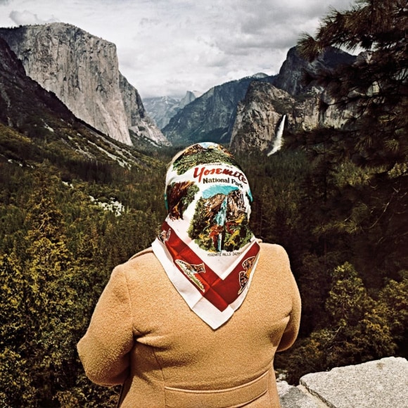 Woman with Scarf at Inspiration Point, Yosemite National Park, California