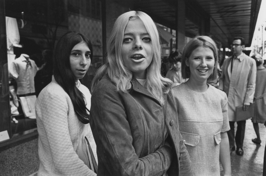 Suburban girls shopping in downtown Detroit , 1968