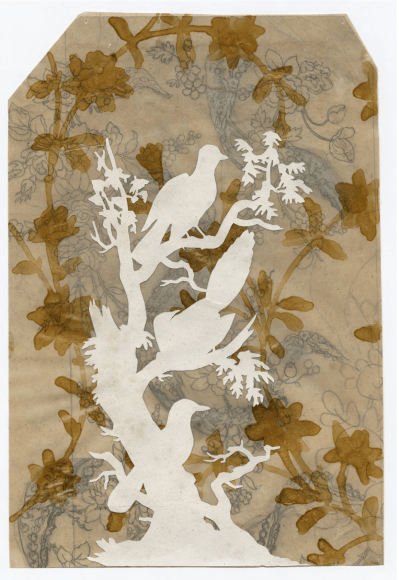 Untitled (birds in a garden)