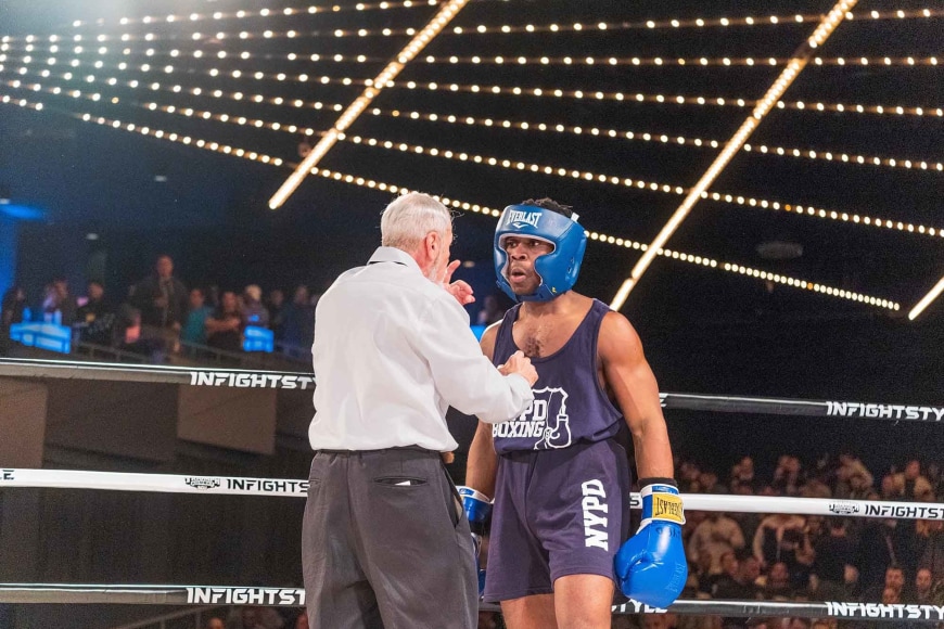 Ralph Salomon, Referee Warns an NYPD Boxer of an Infraction, 2018
