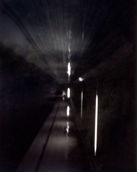 Miles Kerr, A dark corridor with fluorescent lights, 2008