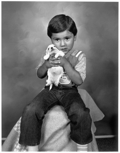 Leon Borensztein, Mexican Toddler with Puppy, Big Pine, California, 1979-1989
