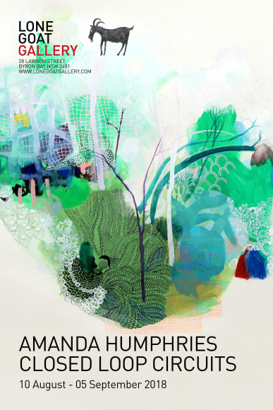 Amanda Humphries Closed Loop Circuits, Lone Goat Gallery exhibition Postcard 2018