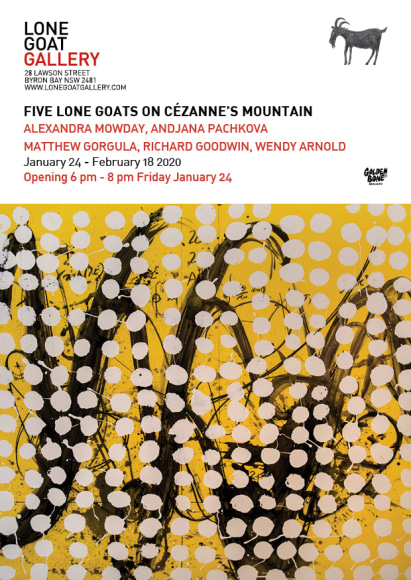 Five Lone Goats On Cezanne's Mountain Lone Goat Gallery exhibition Postcard 2020