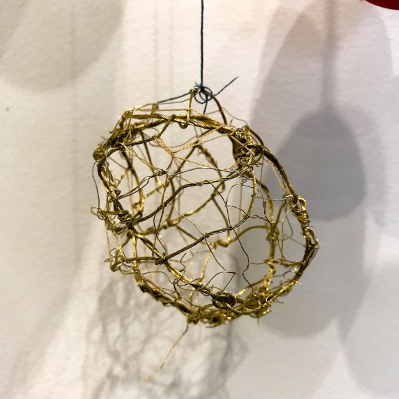 Amanda Humphries, Beloved Poet, porcelain with thread and wire, (Poem inside by poet Andrea Sheldon instagram @andreasheldon_) 2018