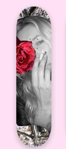 Michael Stiegler  An English Rose (Red) Dina Broadhurst x Michael Stiegler X Kate Moss Colab, 2019 Skateboard