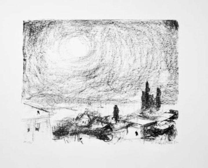 Lloyd Rees From University Library, Hobart Lithograph Printed by Fred Genis