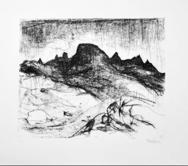 Lloyd Rees Southern Peaks Tasmania I,  Lithograph Printed by Fred Genis