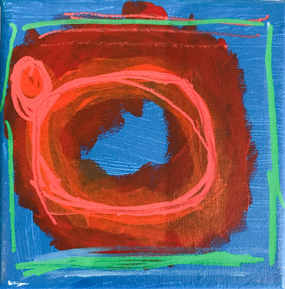 Peter Dickson  Grapes Acrylic on canvas 15 cm x 15 cm 2018