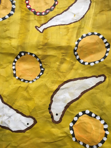 Rebecca King  Fruit pillow (detail) Acrylic on calico 2018