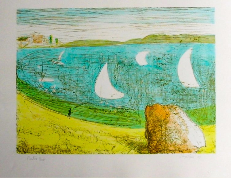 Lloyd Rees The Boat Race, 1987-8 Lithograph Printed by Fred Genis