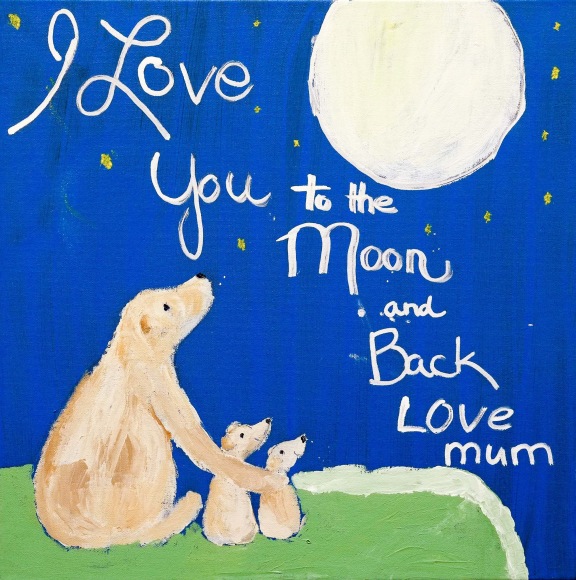 Theresa Graham  I Love You, Acrylic on canvas 40 cm x 40cm 2018