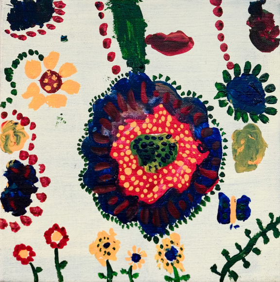 Jodie Higgs Jodie's Flowers Acrylic on canvas  20 cm x 20 cm 2018