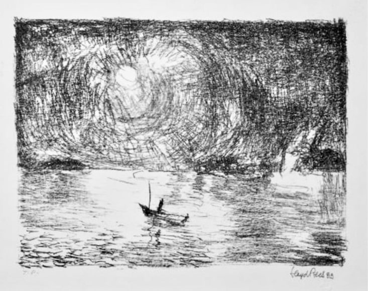 Lloyd Rees The Little Boat, 1983 Lithograph Printed by Fred Genis