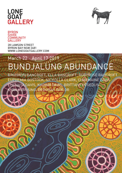 Bundjalung Abundance, Lone Goat Gallery, exhibition Postcard 2019