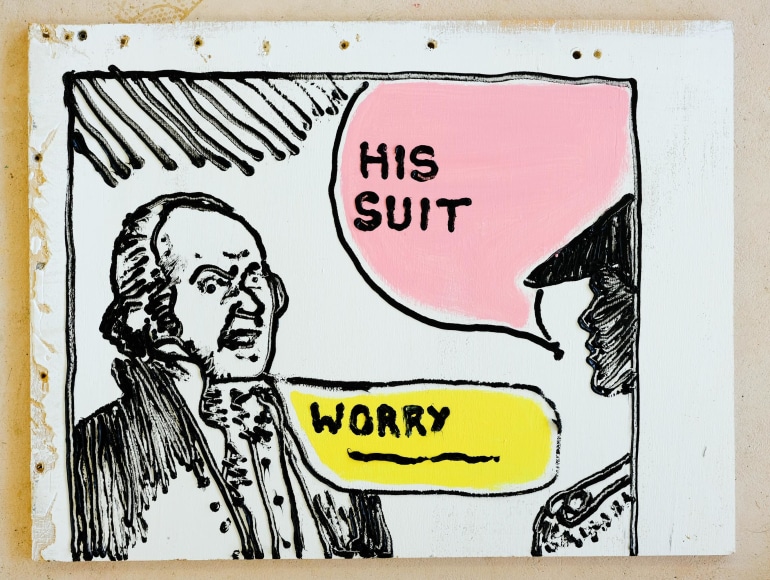 Jacob Boylan  Worry, 2020  Silicon & acrylic on plywood  45h x 59w cm