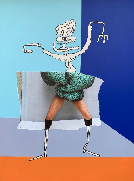 Michael Stiegler  Behind The Bush, 2019 art from the exhibition on Bowery at Lone Goat Gallery