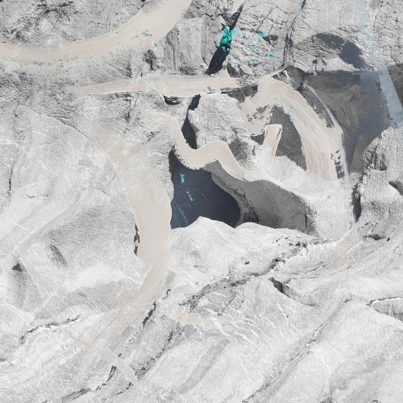 Lone Goat Gallery - Todd Clare 'Sunya I' 2021 acrylic on printed cotton rag 95 x 95 cm