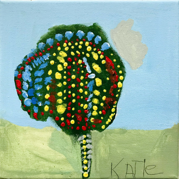 Katie Price Apple Tree Acrylic on canvas 20 cm x 20 cm 2018