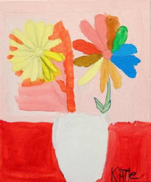 Katie Price  Flowers Acrylic on canvas 30 cm x 25cm 2018