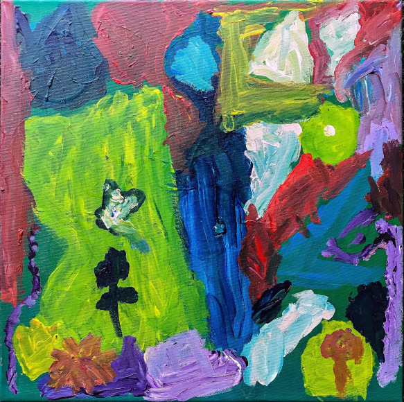 Jodie Higgs  Country Road acrylic on canvas 40 cm x 40 cm 2018