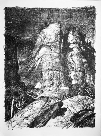 Lloyd Rees Timeless Cliffs I, 1980 from the Caloola Suite Lithograph Printed by Fred Genis