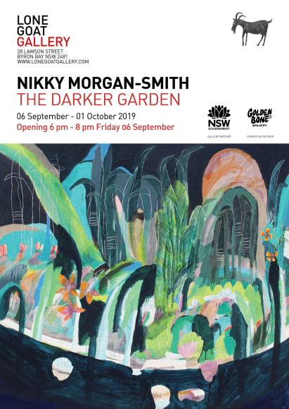 Nikky Morgan-Smith, The Darker Garden, Lone Goat Gallery exhibition Postcard ​2019