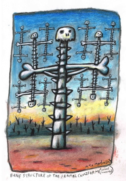Reg Mombassa  Bone structure of the fractal cruciform (wind powered), 2015
