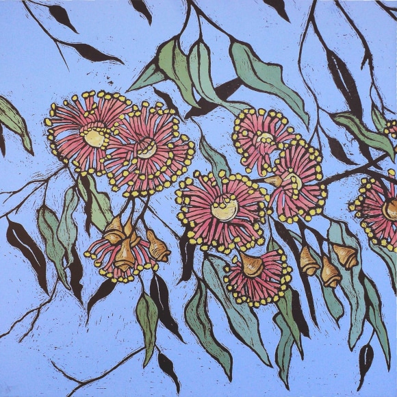 Graham 'Potts' Porter Red Flowering Gum  Serigraph on canvas 2016