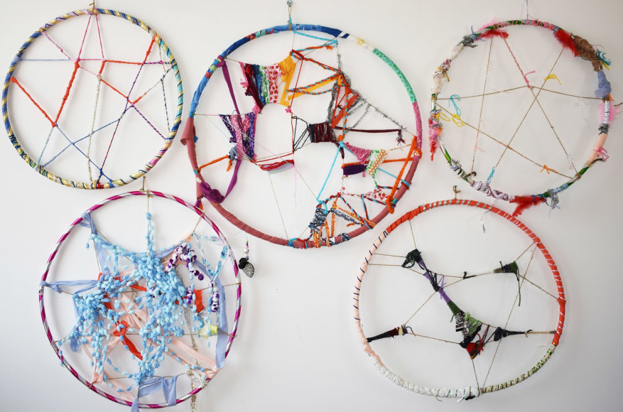 Club Lane Womens Weaving Group  Woven Hoop artwork