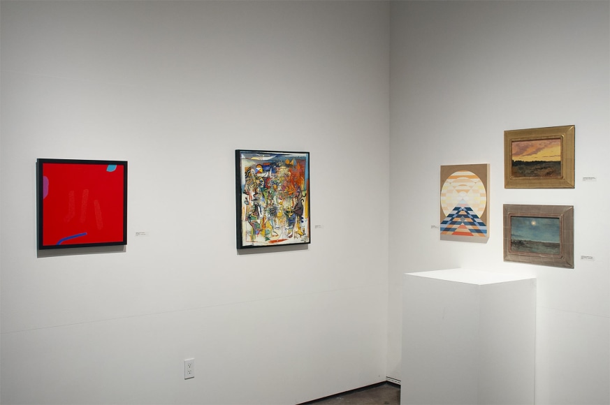 Installation photograph of The Summer Salon 2021, Dorothy Fratt, Wosene Worke Kosrof, Julika Lackner, Lockwood de Forest