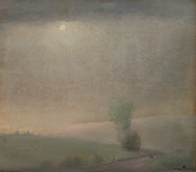 LEON DABO (1864-1960) , Sun and Mist, New Milford (AKA Moonlight at New Milford), c. 1905