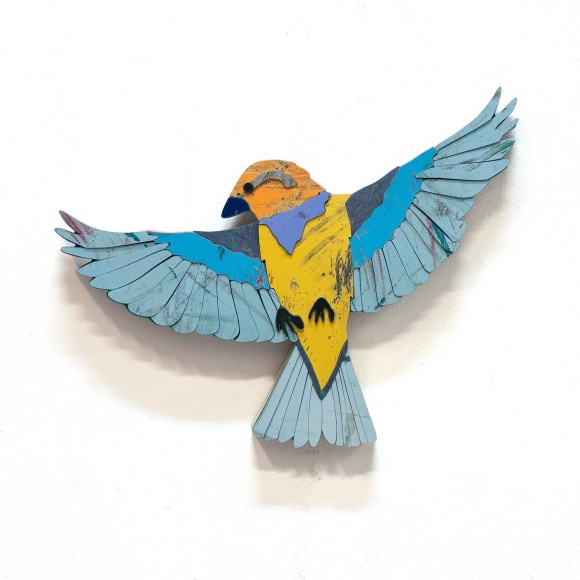 INGA GUZYTE , Young Sparrow - Orange - Blue - L, 2021