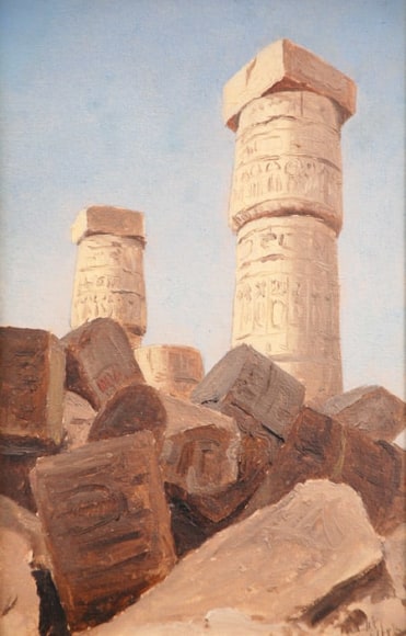 LOCKWOOD DE FOREST (1850-1932), Temple Ruins, Egypt (Nile Journey), February 8, 1876