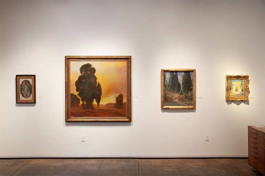 The Summer Salon 2019 installation photograph with Leon Dabo, Bjorn Rye, and Colin Campbell Cooper