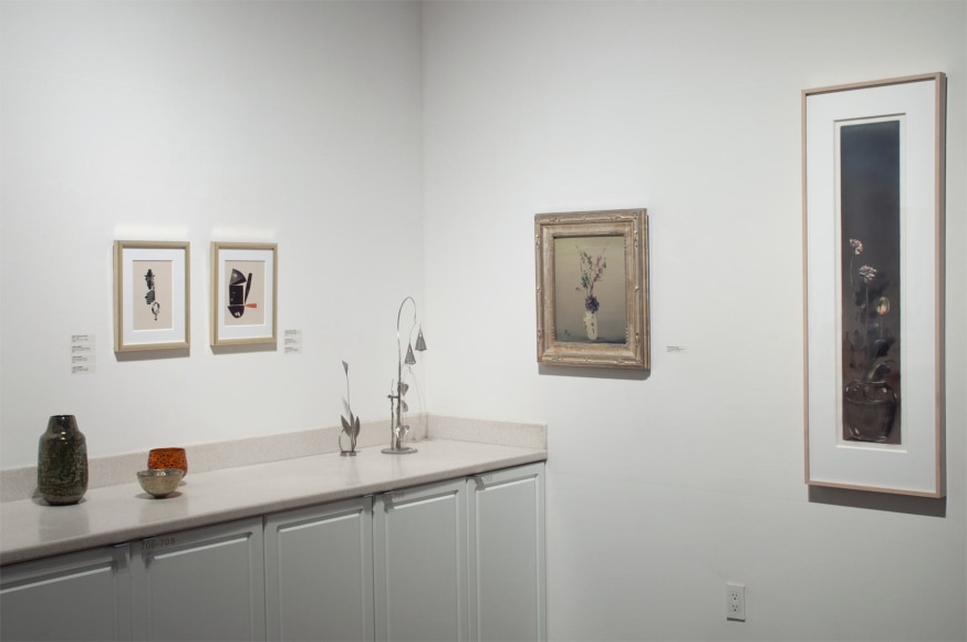 Installation photograph of The Winter Salon II, 2021 with works by James Haggerty, Sidney Gordin, Ken Bortolazzo, and Joseph Goldyne