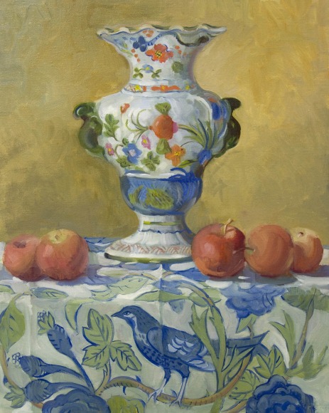 MEREDITH BROOKS ABBOTT , Floral Vase with Apples, 2016