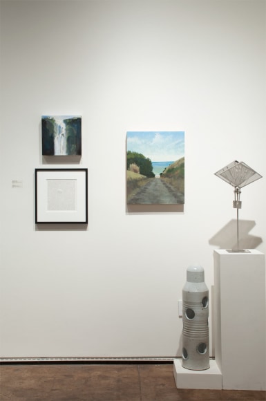 Installation photograph of The Summer Salon, 2020, Joseph Goldyne, Eric Beltz, Nicole Strasburg, Ken Bortolazzo, Will Simons