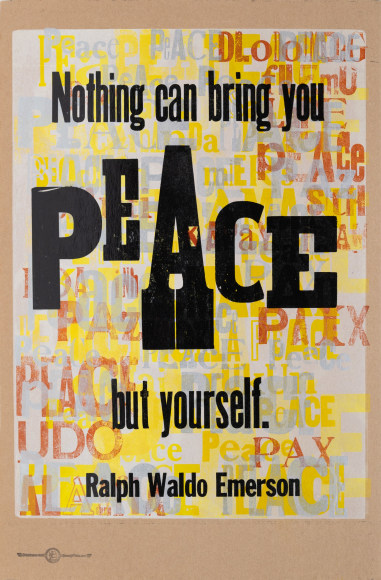 Amos Kennedy, Letterpress Print on Brown Board, 2025