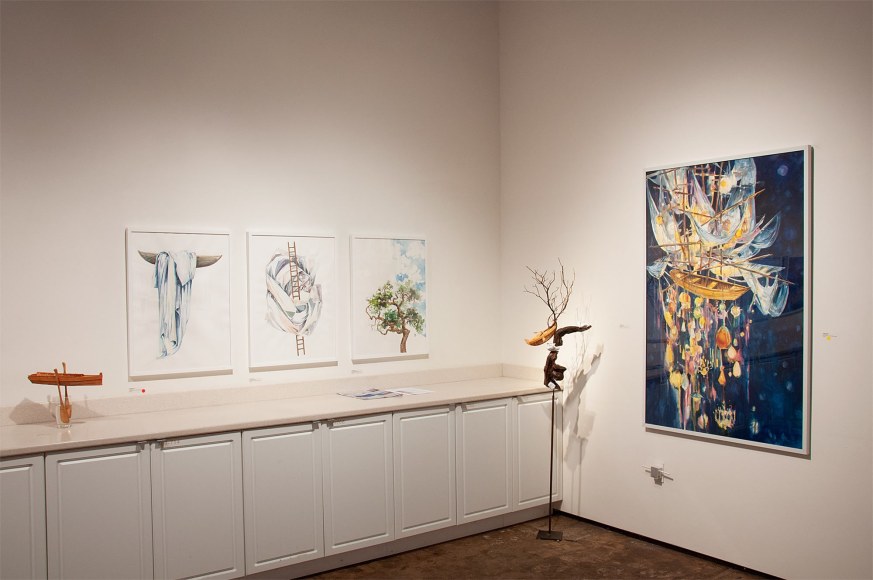 Installation photograph of NATHAN HUFF: The Stories We Tell Ourselves