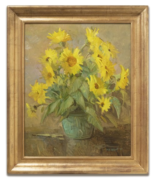 MEREDITH BROOKS  ABBOTT , Sunflowers in a Green Vase, 2022