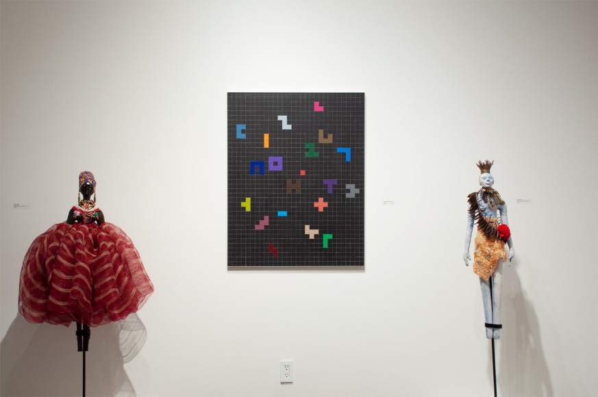 Installation photograph of The Summer Salon, Paulo Lima and Sidney Gordin