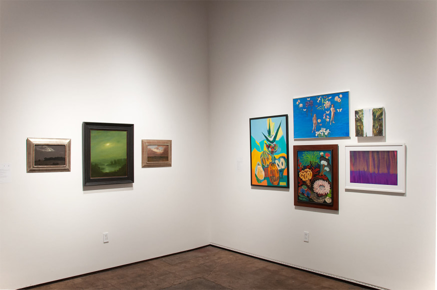 MIXOLOGY installation photograph with Lockwood de Forest, Chris Peters, Anya Fisher, Jean Swiggett, Angela Perko, Joseph Goldyne, and Harvey Leepa