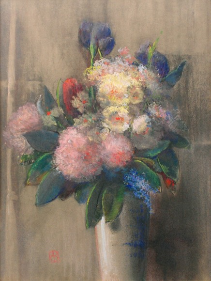 LEON DABO (1864-1960) , Lavender Flowers in White Vase, 1939