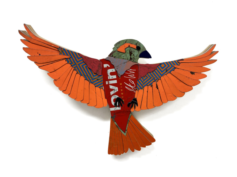 INGA GUZYTE, Young Sparrow - Green - Orange - R, 2021